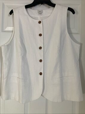 JCrew Factory linen blend button front vest